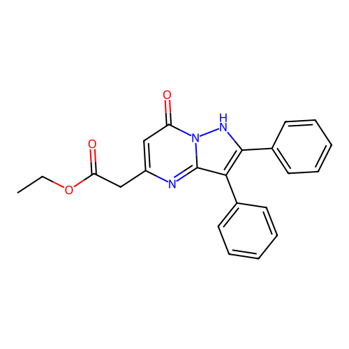 Ethyl (7-oxo-2,3-diphenyl-4,7-dihydropyrazolo[1,5-a]pyrimidin-5-yl)acetate structure