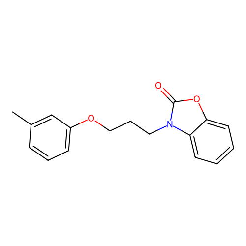 3-[3-(3-methylphenoxy)propyl]-1,3-benzoxazol-2(3H)-one structure