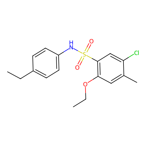 5-chloro-2-ethoxy-N-(4-ethylphenyl)-4-methylbenzene-1-sulfonamide structure