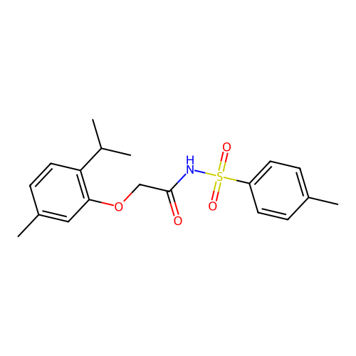 2-(2-isopropyl-5-methylphenoxy)-N-tosylacetamide structure