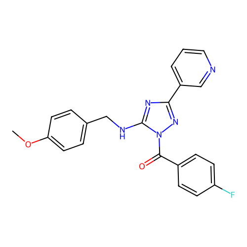 1-(4-fluorobenzoyl)-N-(4-methoxybenzyl)-3-(3-pyridinyl)-1H-1,2,4-triazol-5-amine structure