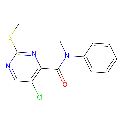 5-chloro-N-methyl-2-(methylsulfanyl)-N-phenylpyrimidine-4-carboxamide structure