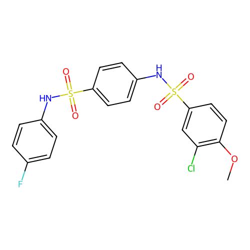 3-chloro-N-[4-[(4-fluorophenyl)sulfamoyl]phenyl]-4-methoxybenzenesulfonamide structure