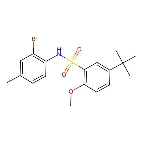{[5-(Tert-butyl)-2-methoxyphenyl]sulfonyl}(2-bromo-4-methylphenyl)amine structure