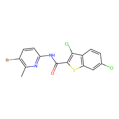N-(5-bromo-6-methylpyridin-2-yl)-3,6-dichloro-1-benzothiophene-2-carboxamide structure