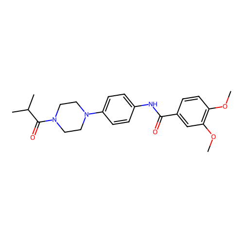 3,4-dimethoxy-N-[4-[4-(2-methylpropanoyl)piperazin-1-yl]phenyl]benzamide structure