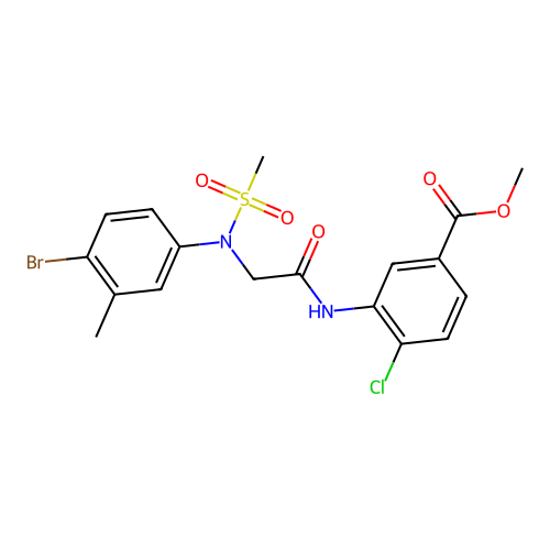 methyl 3-(2-(N-(4-bromo-3-methylphenyl)methylsulfonamido)acetamido)-4-chlorobenzoate structure