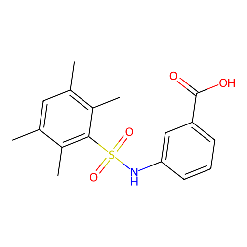 3-{[(2,3,5,6-Tetramethylphenyl)sulfonyl]amino}benzoic acid structure
