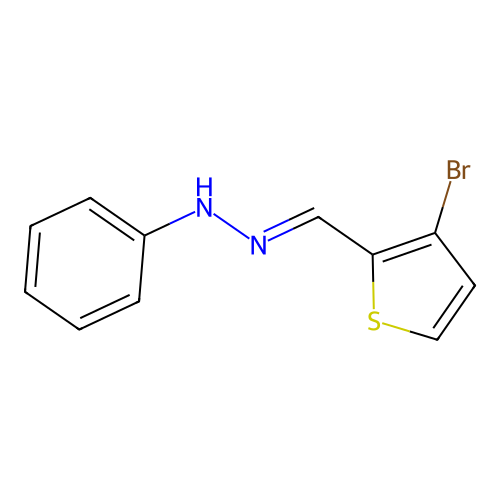 N-[(3-bromothiophen-2-yl)methylideneamino]aniline structure