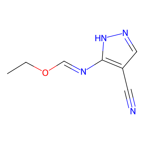 ethyl N-(4-cyano-1H-pyrazol-5-yl)methanimidate structure