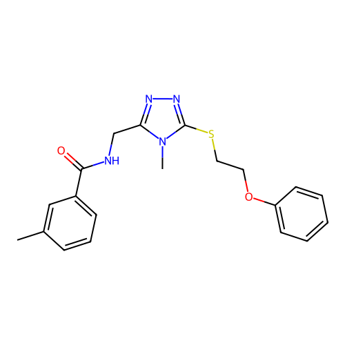 3-methyl-N-({4-methyl-5-[(2-phenoxyethyl)sulfanyl]-4H-1,2,4-triazol-3-yl}methyl)benzamide structure