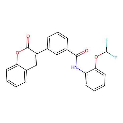 N-[2-(difluoromethoxy)phenyl]-3-(2-oxochromen-3-yl)benzamide structure