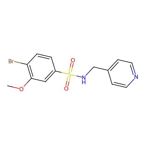 4-bromo-3-methoxy-N-(pyridin-4-ylmethyl)benzenesulfonamide structure