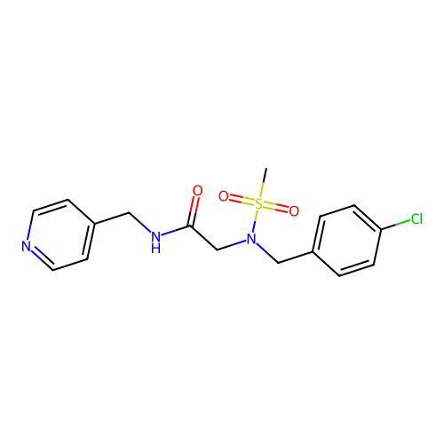 2-[(4-chlorophenyl)methyl-methylsulfonylamino]-N-(pyridin-4-ylmethyl)acetamide structure