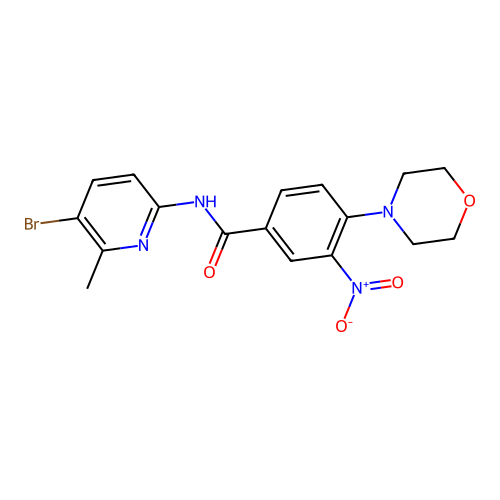 N-(5-bromo-6-methylpyridin-2-yl)-4-morpholin-4-yl-3-nitrobenzamide structure