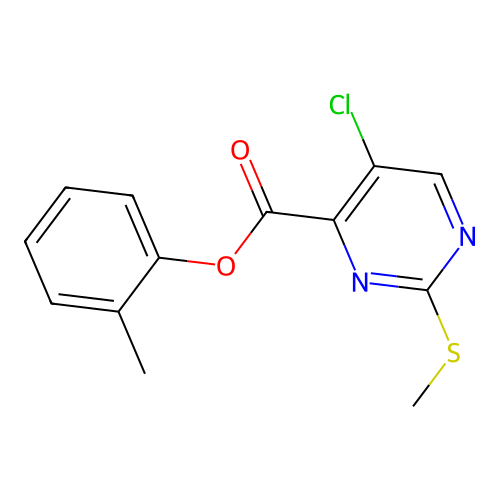 2-Methylphenyl 5-chloro-2-(methylsulfanyl)pyrimidine-4-carboxylate structure