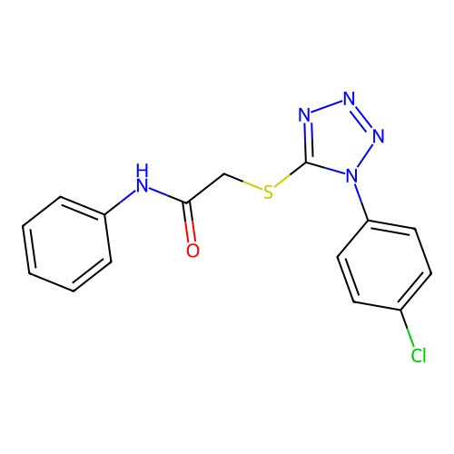 2-[1-(4-chlorophenyl)tetrazol-5-yl]sulfanyl-N-phenylacetamide structure