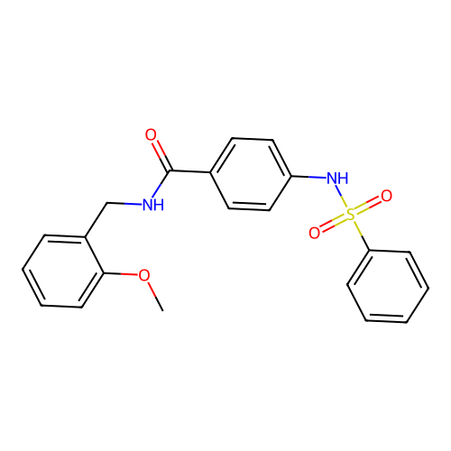 4-(benzenesulfonamido)-N-[(2-methoxyphenyl)methyl]benzamide structure