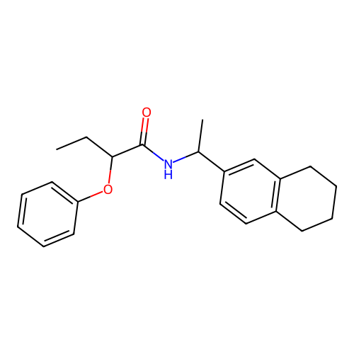 2-phenoxy-N-[1-(5,6,7,8-tetrahydronaphthalen-2-yl)ethyl]butanamide structure