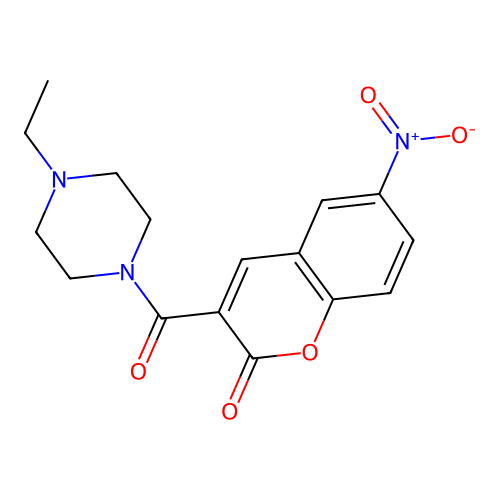 3-(4-ethylpiperazine-1-carbonyl)-6-nitro-2H-chromen-2-one structure