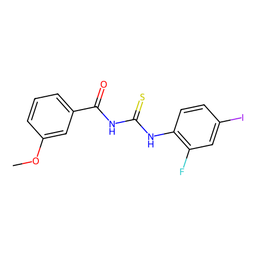 N-[(2-fluoro-4-iodophenyl)carbamothioyl]-3-methoxybenzamide structure