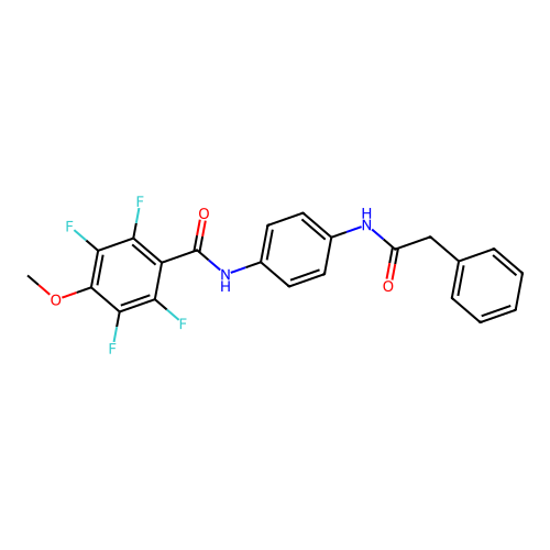 2,3,5,6-tetrafluoro-4-methoxy-N-{4-[(phenylacetyl)amino]phenyl}benzamide structure