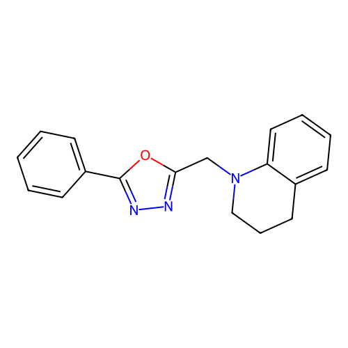 1-[(5-Phenyl-1,3,4-oxadiazol-2-yl)methyl]-1,2,3,4-tetrahydroquinoline structure