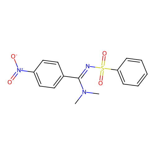 N'-(benzenesulfonyl)-N,N-dimethyl-4-nitrobenzenecarboximidamide structure