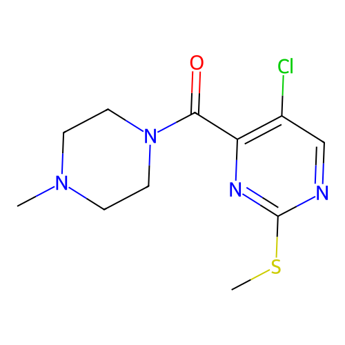 5-Chloro-2-methylthiopyrimidin-4-yl 4-methylpiperazinyl ketone structure