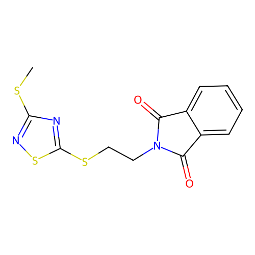 2-[2-[(3-Methylsulfanyl-1,2,4-thiadiazol-5-yl)sulfanyl]ethyl]isoindole-1,3-dione structure