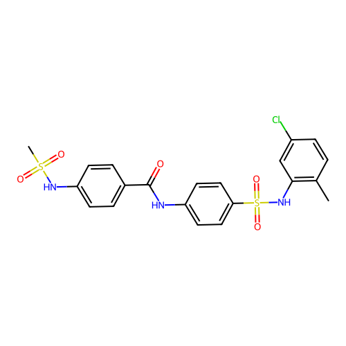 N-[4-[(5-chloro-2-methylphenyl)sulfamoyl]phenyl]-4-(methanesulfonamido)benzamide structure
