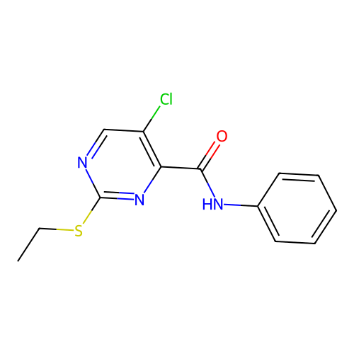 5-chloro-2-ethylsulfanyl-N-phenylpyrimidine-4-carboxamide structure