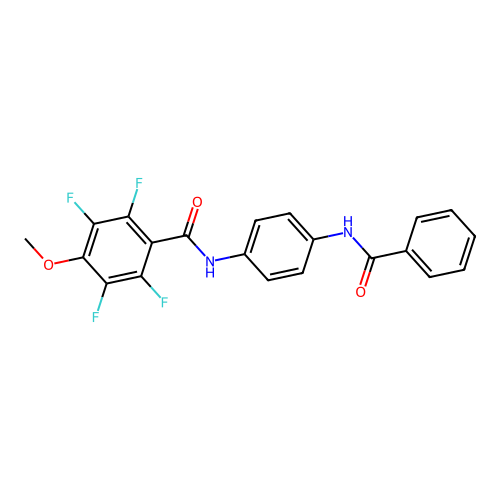 N-(4-benzamidophenyl)-2,3,5,6-tetrafluoro-4-methoxybenzamide structure