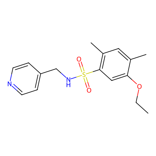 5-ethoxy-2,4-dimethyl-N-(pyridin-4-ylmethyl)benzenesulfonamide structure