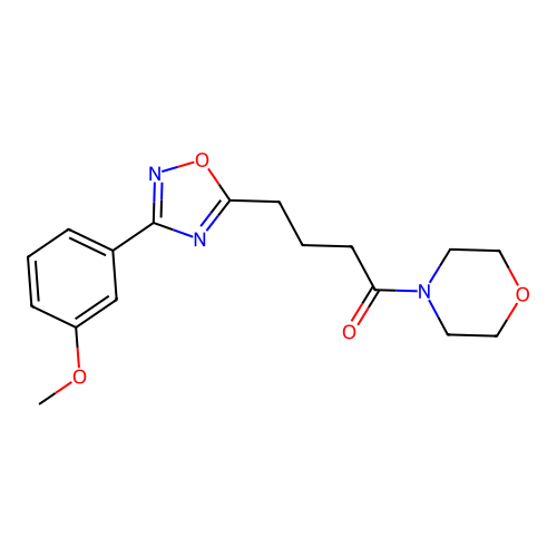 4-[3-(3-Methoxyphenyl)-1,2,4-oxadiazol-5-yl]-1-morpholin-4-ylbutan-1-one structure