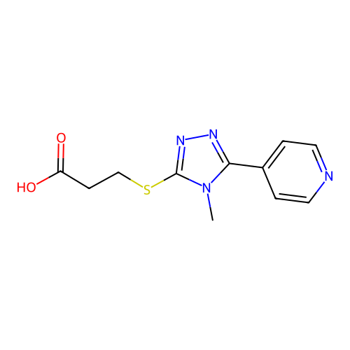 3-(4-Methyl-5-pyridin-4-yl-4H-[1,2,4]triazol-3-ylsulfanyl)-propionic acid structure
