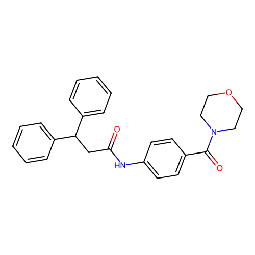 N-[4-(morpholine-4-carbonyl)phenyl]-3,3-diphenylpropanamide structure