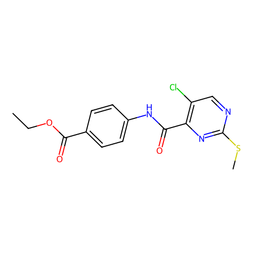 Ethyl 4-[(5-chloro-2-methylsulfanylpyrimidine-4-carbonyl)amino]benzoate structure