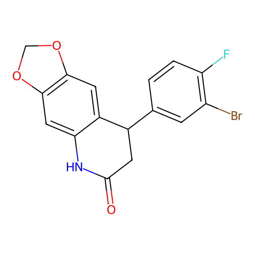 8-(3-bromo-4-fluorophenyl)-7,8-dihydro-5H-[1,3]dioxolo[4,5-g]quinolin-6-one structure