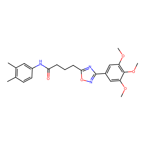 N-(3,4-dimethylphenyl)-4-[3-(3,4,5-trimethoxyphenyl)-1,2,4-oxadiazol-5-yl]butanamide structure