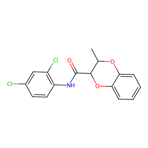 N-(2,4-dichlorophenyl)-2-methyl-2,3-dihydro-1,4-benzodioxine-3-carboxamide structure