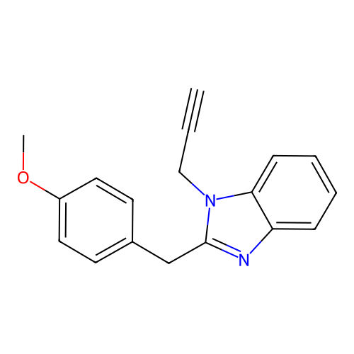 2-[(4-Methoxyphenyl)methyl]-1-prop-2-ynylbenzimidazole structure