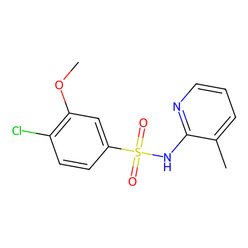 4-chloro-3-methoxy-N-(3-methyl-2-pyridinyl)benzenesulfonamide structure