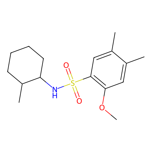 2-methoxy-4,5-dimethyl-N-(2-methylcyclohexyl)benzenesulfonamide structure