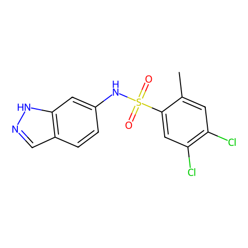 4,5-dichloro-N-(1H-indazol-6-yl)-2-methylbenzenesulfonamide structure