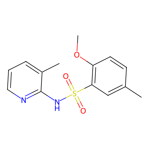 2-methoxy-5-methyl-N-(3-methylpyridin-2-yl)benzenesulfonamide structure