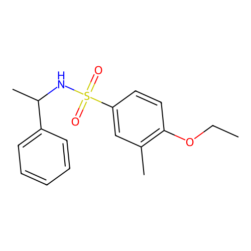 4-ethoxy-3-methyl-N-(1-phenylethyl)benzenesulfonamide structure