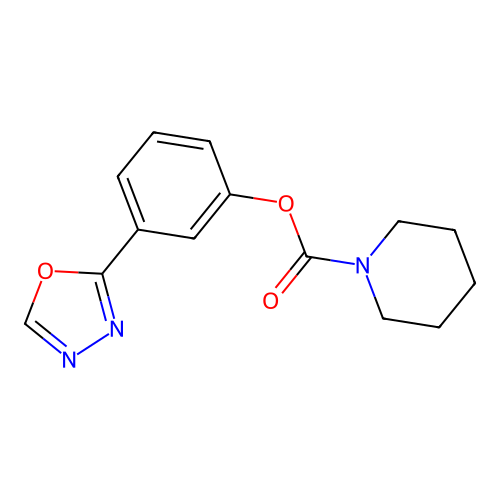 3-(1,3,4-Oxadiazol-2-yl)phenyl piperidinecarboxylate structure