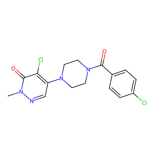 4-chloro-5-{4-[(4-chlorophenyl)carbonyl]piperazin-1-yl}-2-methylpyridazin-3(2H)-one structure