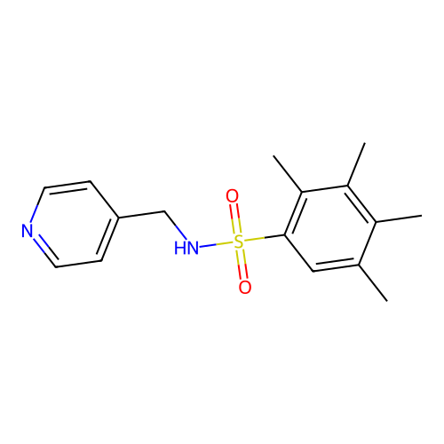 2,3,4,5-tetramethyl-N-(pyridin-4-ylmethyl)benzenesulfonamide structure
